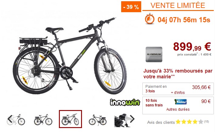 VTT à assistance électrique VENTOUX III pas cher - Vélo Vente Unique