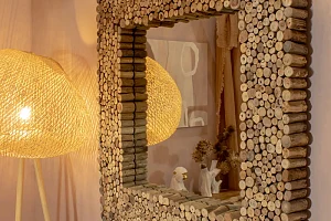 Miroir BEACH carré en bois flotté - Soldes Miroir Maisons du Monde