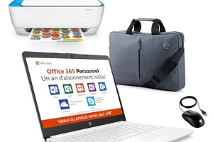 Ordinateur Portable pas cher - Un PC portable HP 14 pouces, Office 365 pendant 1 an, une imprimante, une sacoche et souris pour 179 €