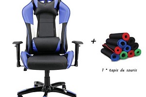 Fauteuil Gamer pas cher - La chaise de gaming + 1 tapis de souris grand format à 84,99 Euros