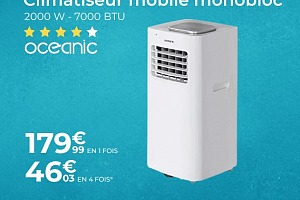 OCEANIC Climatiseur mobile monobloc 2000 W 7000 BTU