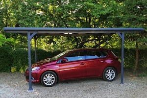 Carport aluminium toit plat et polycarbonate VERONA 14,9 m² 1 voiture