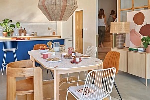 Suspension OURIKA en jute beige et terracotta