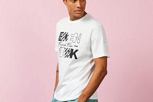 T-shirt manches courtes blanc imprimé Eden Park French Flair