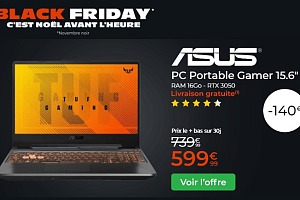 PC Portable Gamer ASUS TUF Gaming A15 RTX 3050 15,6'' pas cher - BLACK FRIDAY CDISCOUNT