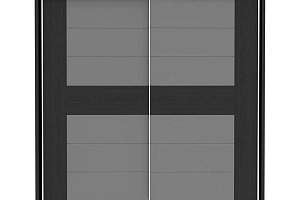 Armoire 2 portes coulissantes DOLCE BLACK EDITION coloris chêne noir et gris mat