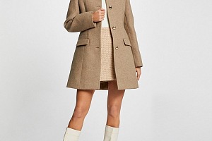 Manteau évasé boutonné MORGAN beige