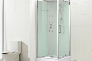 Cabine de douche carré Quad L.90 x l.90 cm verre transparent