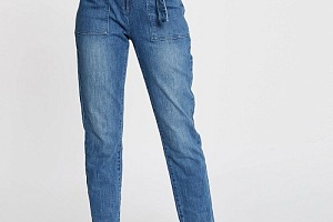 Jeans slim taille haute MORGAN ceinturé jean stone