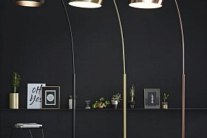 Lampadaire GOLD SPHERE en métal doré