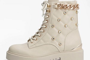 BOTTES STYLE MILITAIRE ORMOND APPLICATIONS Guess Vanille