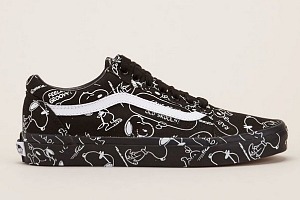 Vans Old Skool Snoopy Sneakers noires imprimé blanc personnages - Monshowroom