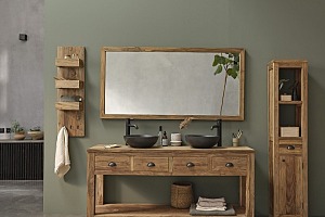Miroir rectangulaire AUSTIN 160 en bois de teck recyclé