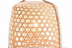 Lampe à poser en bambou naturel et métal
