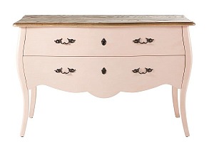 Commode 2 tiroirs Haute couture rose clair