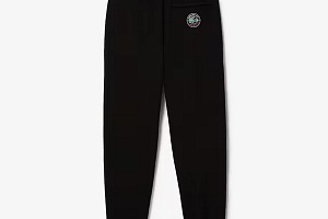 Pantalon de jogging unisexe Lacoste x AWAKE NY en coton avec badge noir