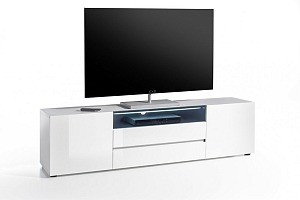 Meuble TV design VERONA laqué blanc pas cher - Soldes Meuble TV Inside75