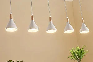 LINDBY Suspension LED Arina à 5 lampes en blanc 