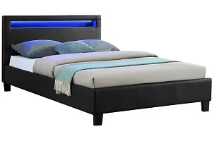 Lit simple pour adulte MIRANDO Tête de lit avec LED intégrées