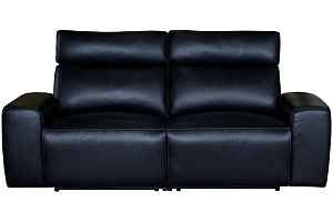 Canapé droit relaxation électrique 3 places SORENTO en cuir Noir pas cher - Soldes Canapé Conforama