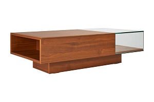 Soldes Table Basse Habitat - Akira Table basse en verre et noyer