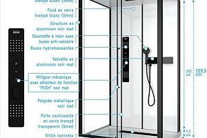 Cabine de douche FACTORY 2 115x90x210 cm avec receveur