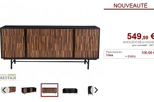 Buffet 4 portes ATILA Bois de Sheesham