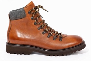 Chaussures montantes marrons Eden Park style randonnée en cuir