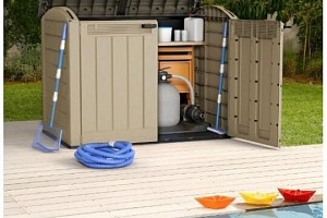 KETER Coffre de rangement extérieur SIO ULTRA 2000 litres en résine Beige et Marron