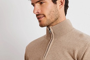 Pull en maille EDEN PARK à col camionneur beige