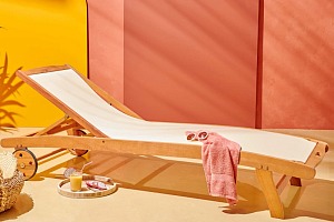 Lot de 2 bains de soleil AUBAGNE en bois FSC avec roues