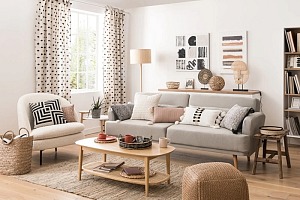 Fauteuil PRANA à bouclettes blanches
