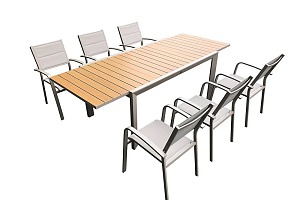 Table de jardin extensible LONG BEACH 2 aluminium