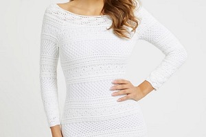 Robe pull au crochet GUESS Blanche