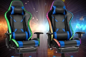 COSTWAY Chaise Gaming pour Gamer Effet lumineux