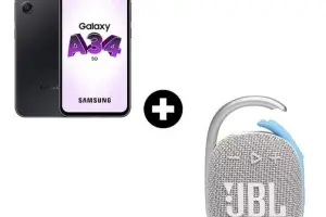 Smartphone SAMSUNG Galaxy A34 5G 128Go Noir + Enceinte JBL clip 4 white pas cher - Smartphone Electro Dépôt