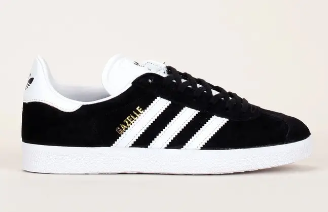 Sneakers noires en cuir suède détails blanc Gazelle Adidas Originals