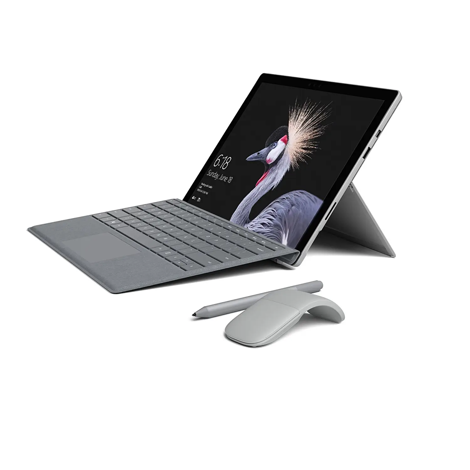 Pack Exclusif: Microsoft Surface Pro + Type Cover Alcantara + Souris Arc + Stylet, Pack couleur Platine, Tablette pas cher Amazon