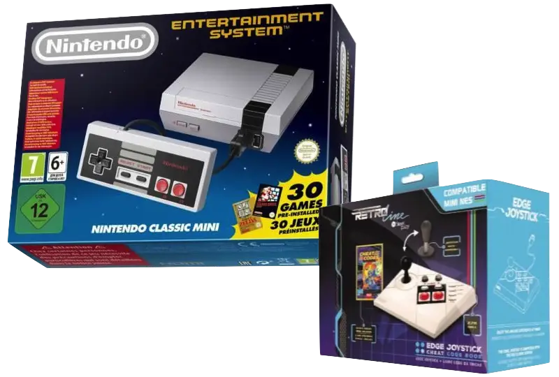 Console Nintendo NES Classic Mini + Stick arcade + Livre de codes de triche à 59.90 €