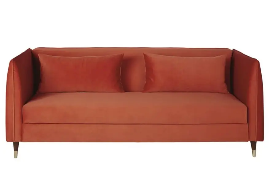 Canapé-lit 3/4 places ELMUT en velours orange - Maisons du Monde