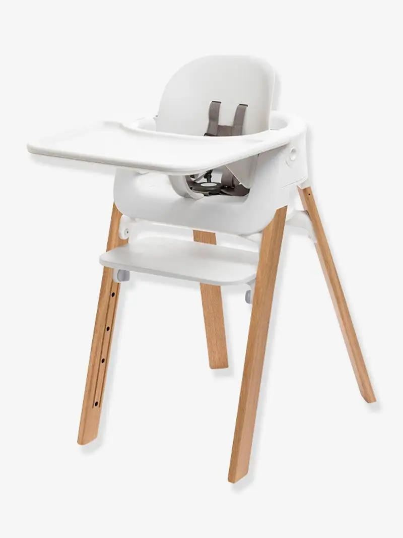 Chaise haute STOKKE Steps blanc/naturel