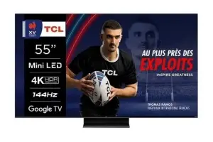 TV MINILED QLED TCL 55C801 140 cm 144Hz pas cher - Téléviseur Electro Dépôt