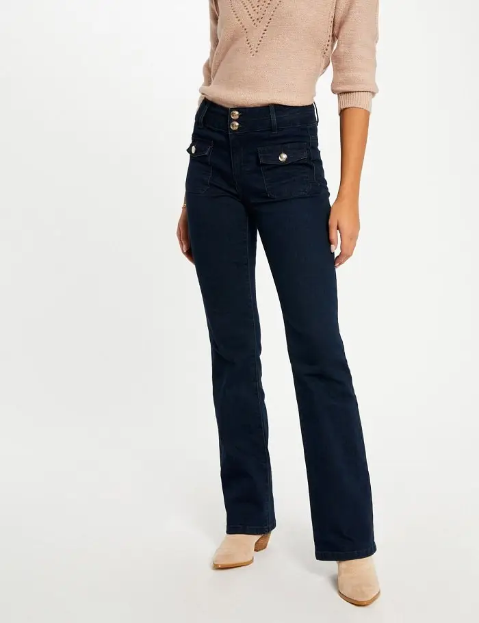 Jeans bootcut POLEN Morgan taille haute jean brut - Jeans Femme Morgan