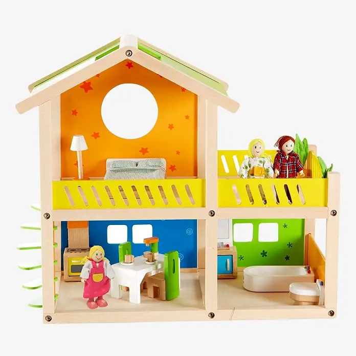 Petite maison joyeuse en bois HAPE multicolore - Jouets Vertbaudet