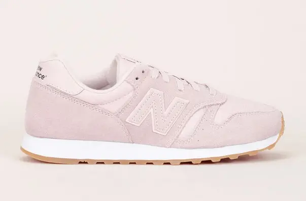 New Balance 373 Sneakers bi-matière rose pâle détails nubuck