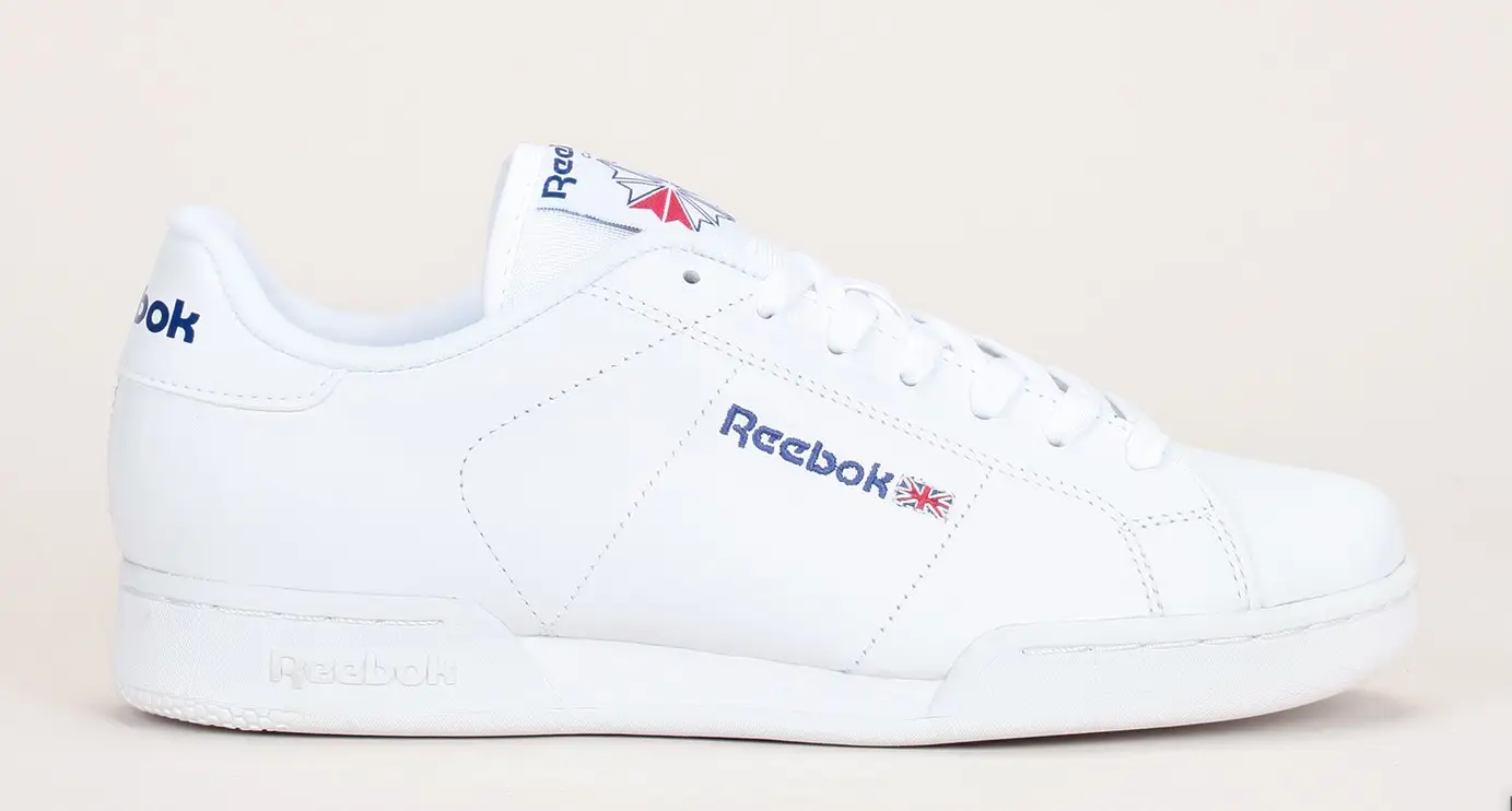 Sneakers cuir blanc perforé broderie logo NPC II Reebok