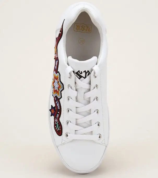 Ash Namaste Sneakers en cuir empiècements fantaisie blanc