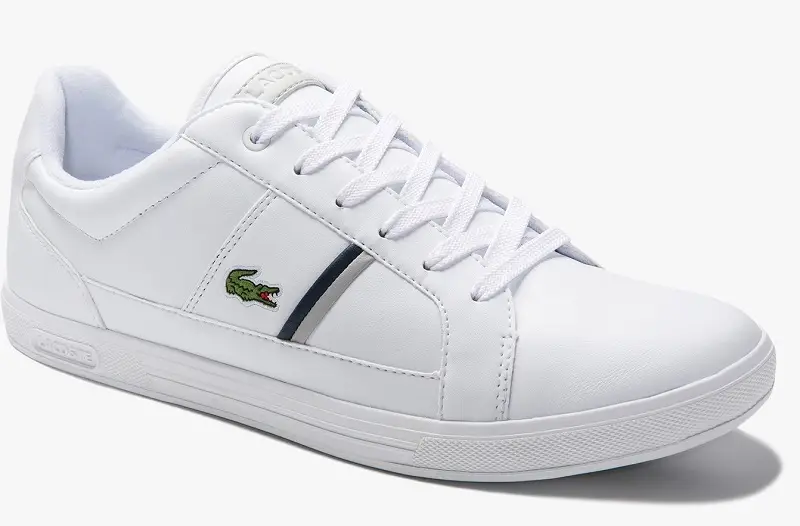 Sneakers Europa Lacoste en cuir Blanc/Gris pour Homme